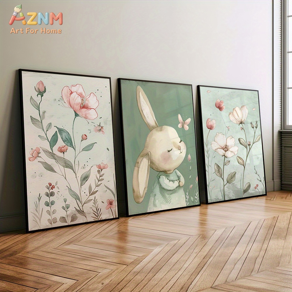 Baby Nursery Picture Frames - Set di 3 Quadri su Tela