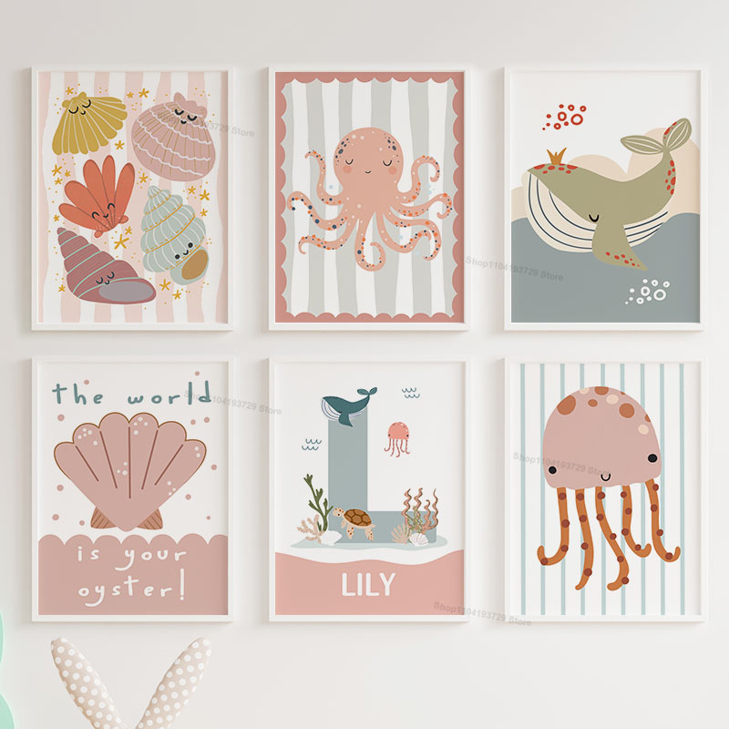 Baby Nursery Name Wall Art - Poster e Stampe su Tela con