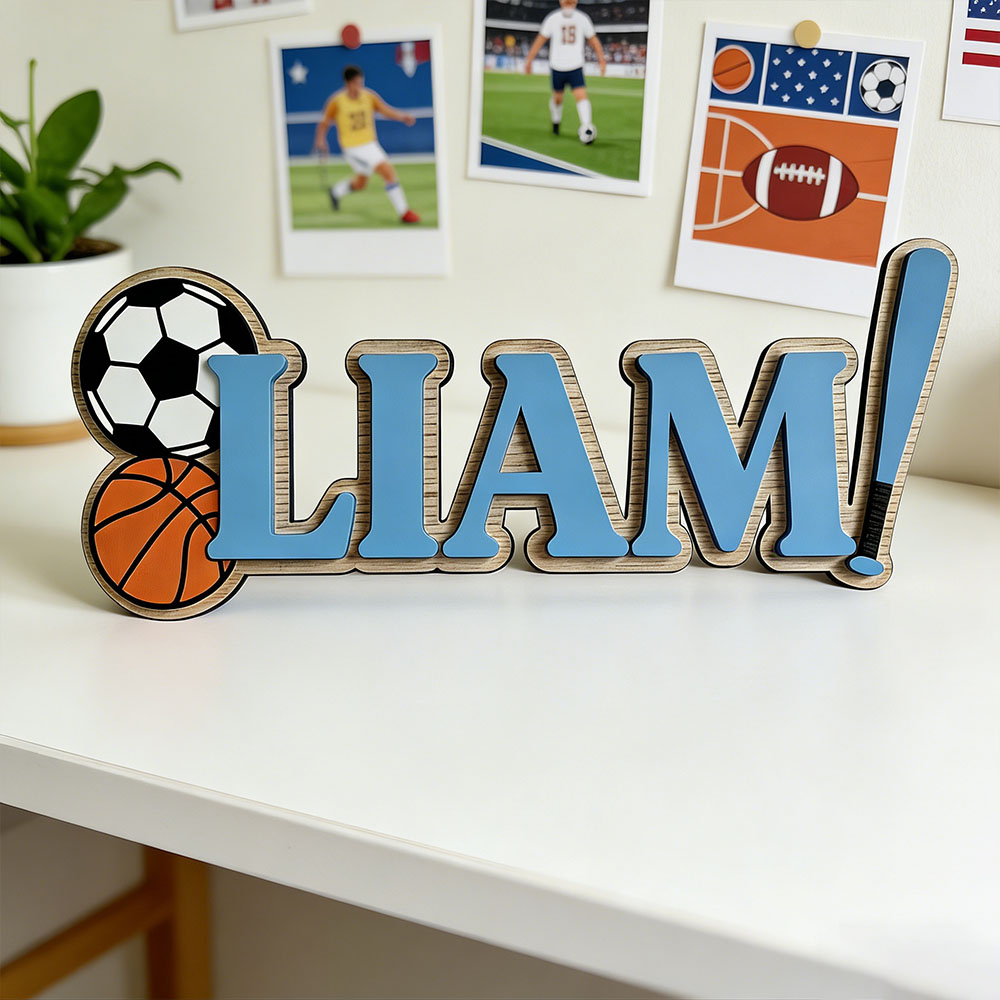 Baby Nursery Themes Boy - Targa Personalizzata in Legno per Porta