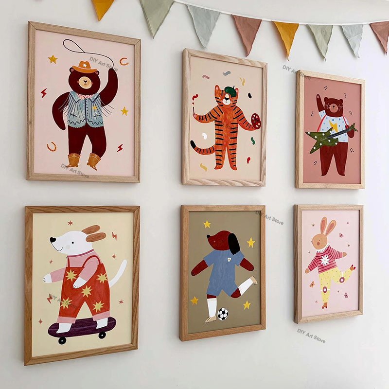 Baby Nursery Animal Pictures - Divertenti Stampe e Poster su Tela
