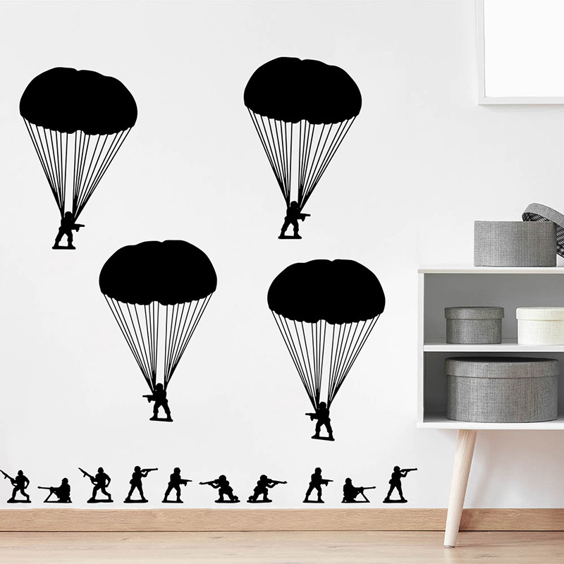 Baby Nursery Set Furniture - Esercito Uomini Soldati Paracadutisti Adesivo da