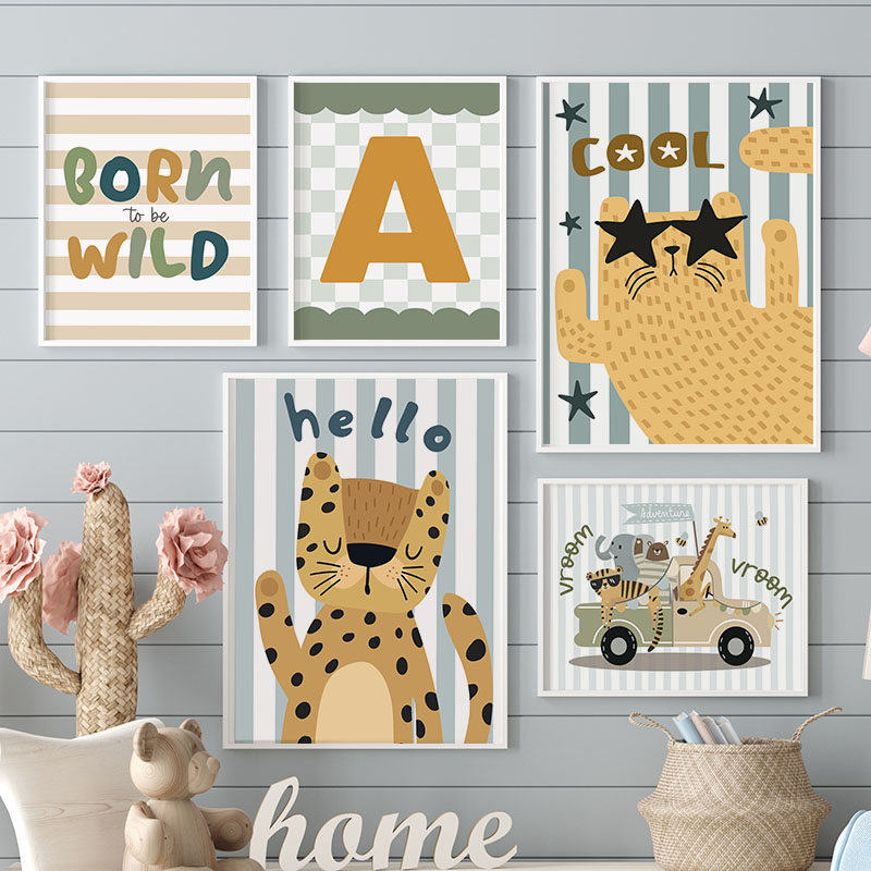 Baby Nursery Name Wall Art - Quadri su tela personalizzati con nomi