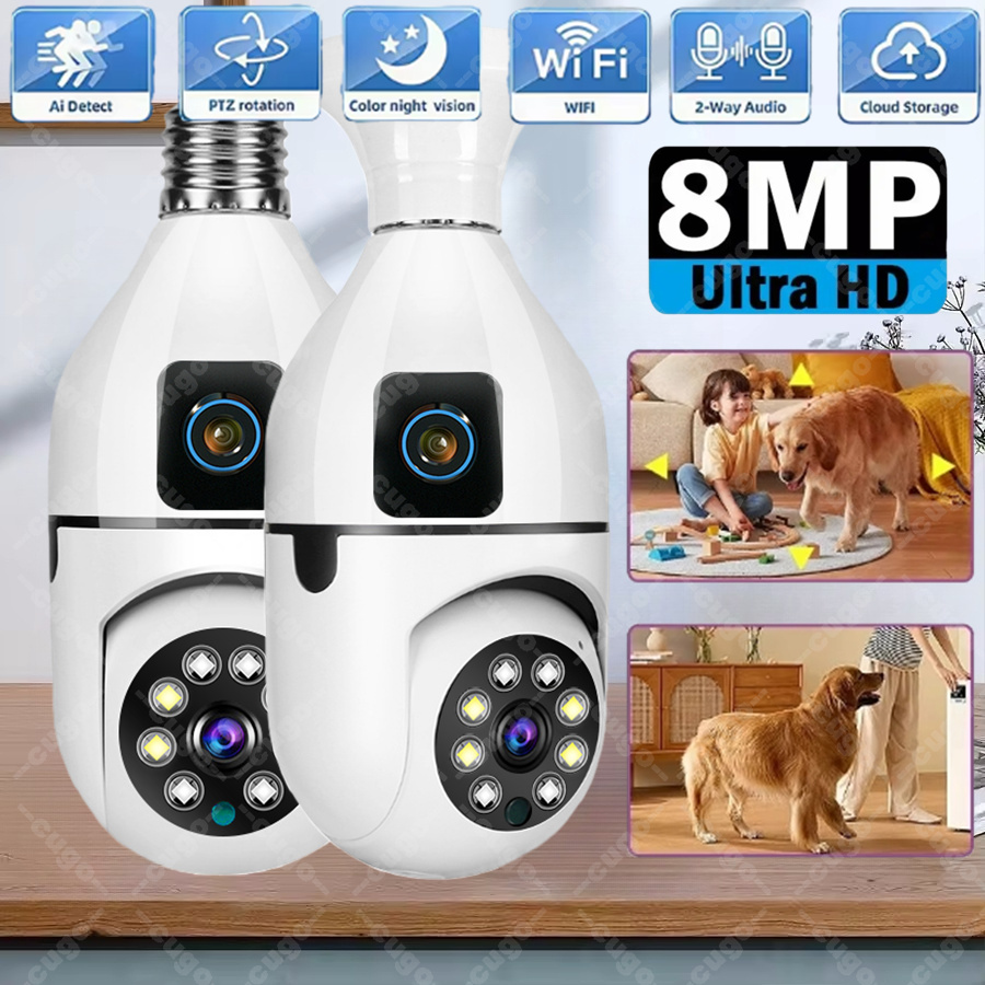 Baby Nursery Camera - Telecamera IP WiFi E27 con Lampadina,