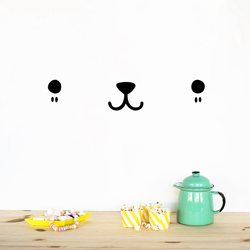 Baby Nursery Set Furniture - Carino Kawaii faccia Wall Art Decal