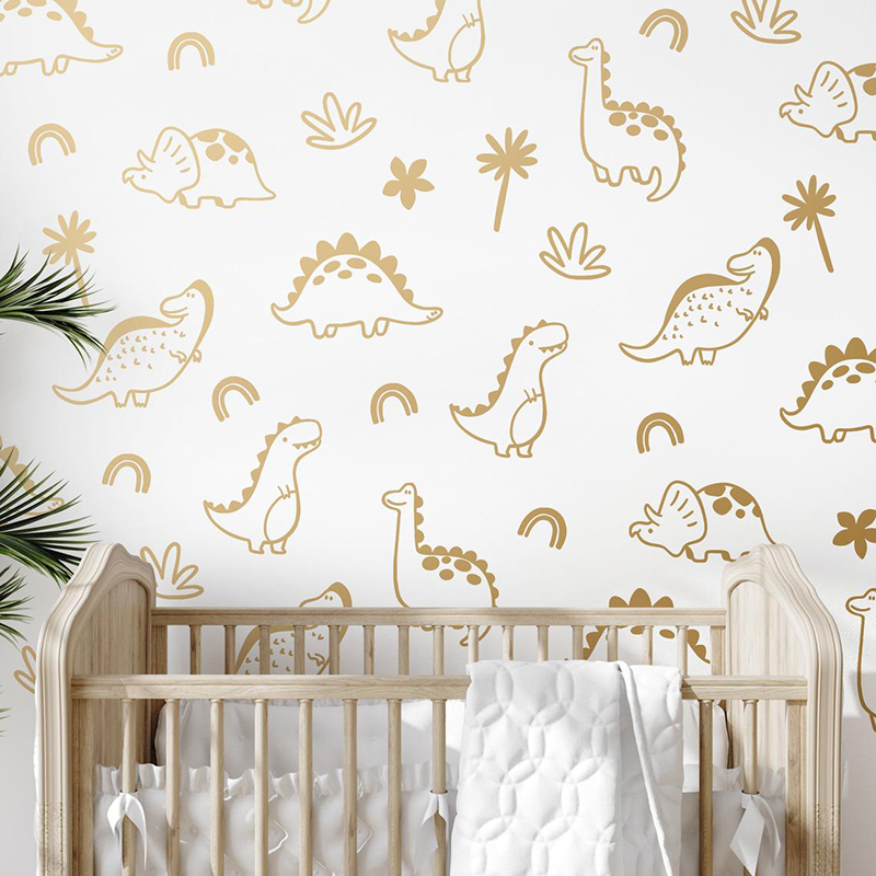 Baby Nursery Set Furniture - Adesivo da parete geometrico dinosauro albero