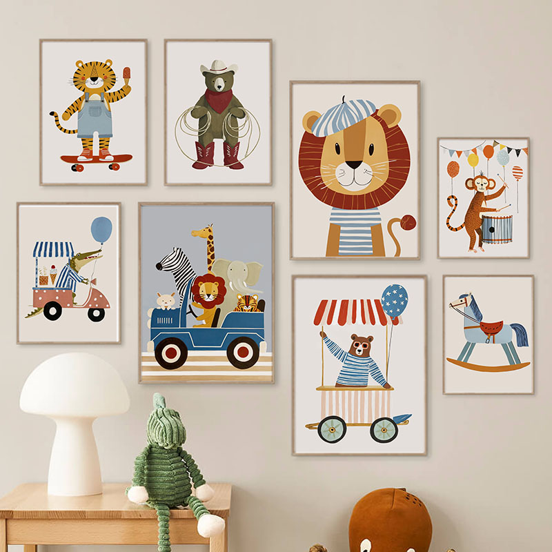 Baby Nursery Animal Pictures - Divertenti Poster e Stampe su Tela