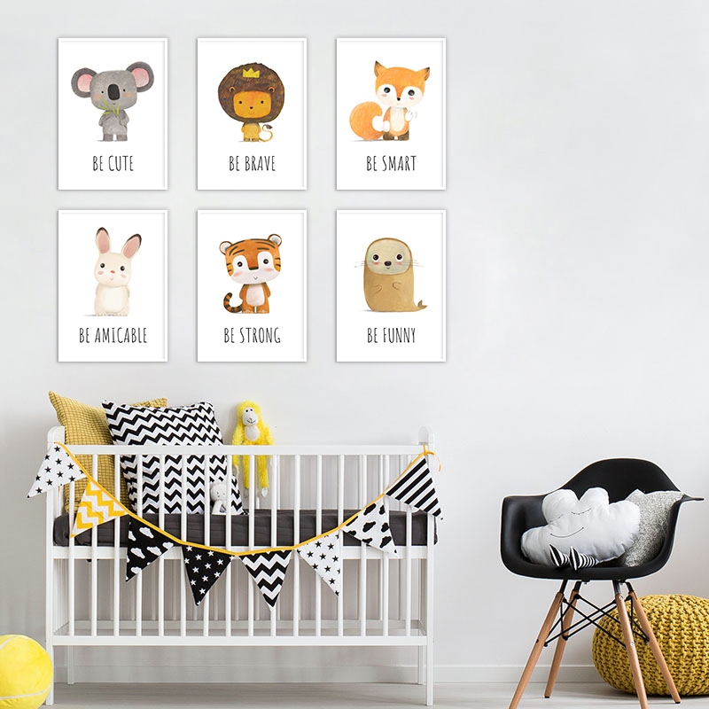 Animal Canvas Poster and Print - Baby Nursery Animal Pictures recensione e prezzo