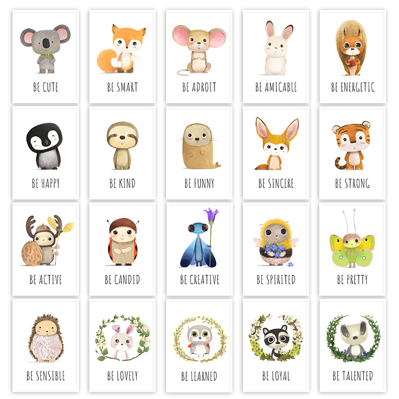 Animal Canvas Poster and Print - Baby Nursery Animal Pictures recensione e prezzo