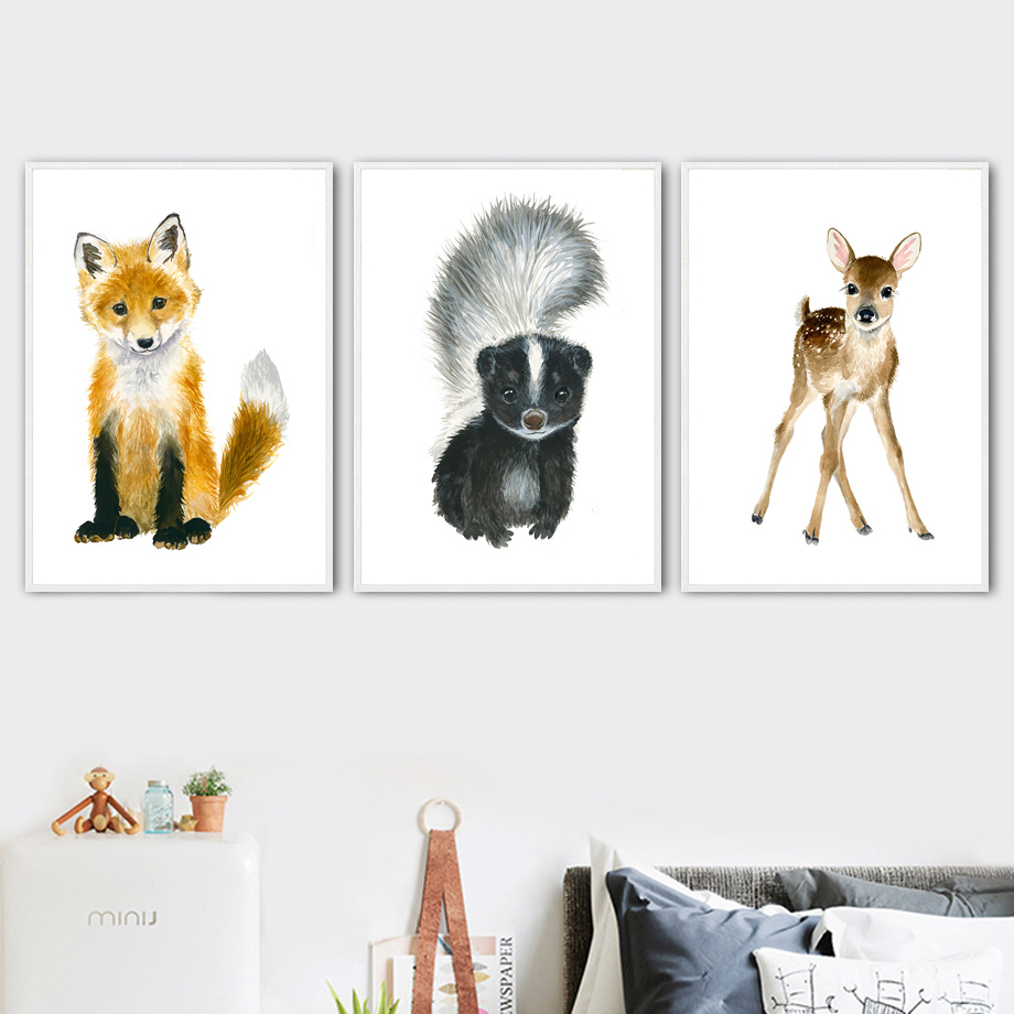 Elefante Volpe Zebra Giraffa L - Baby Nursery Animal Pictures recensione e prezzo