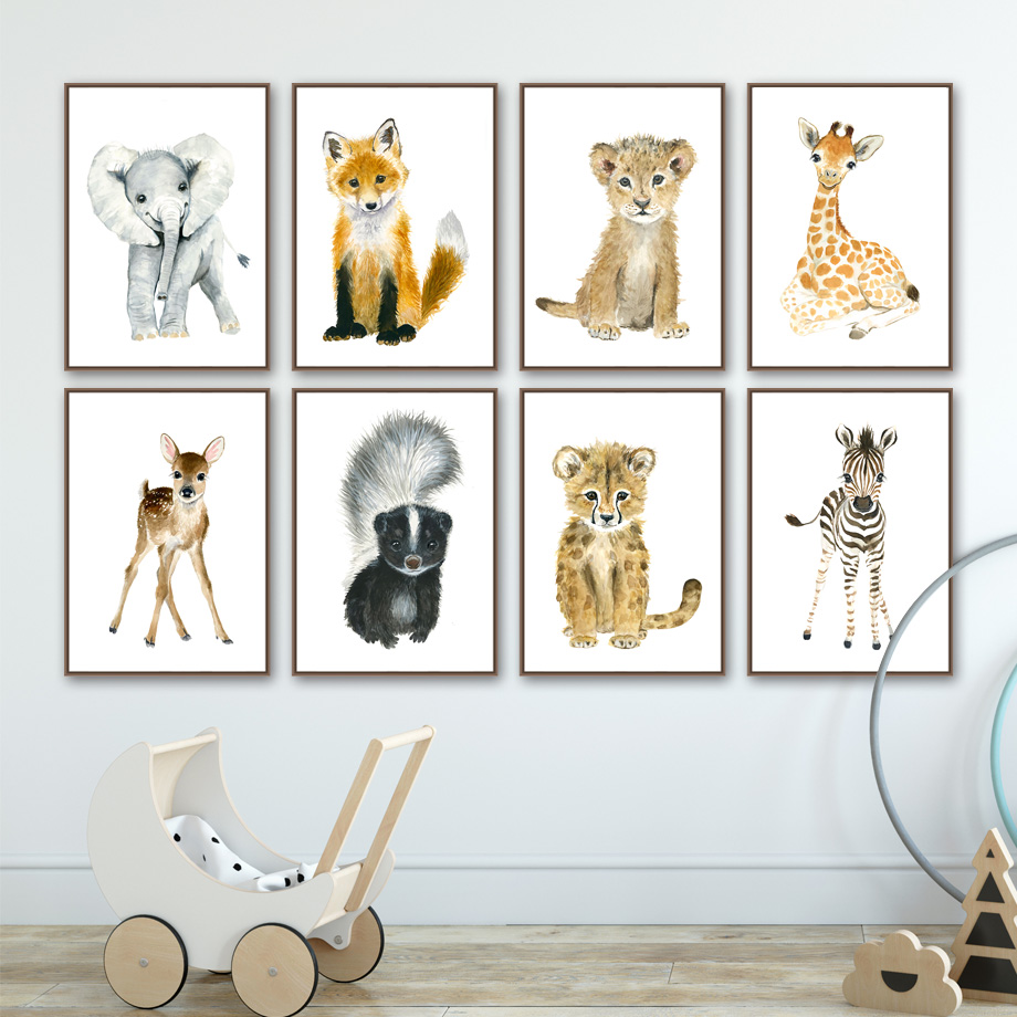 Elefante Volpe Zebra Giraffa L - Baby Nursery Animal Pictures recensione e prezzo