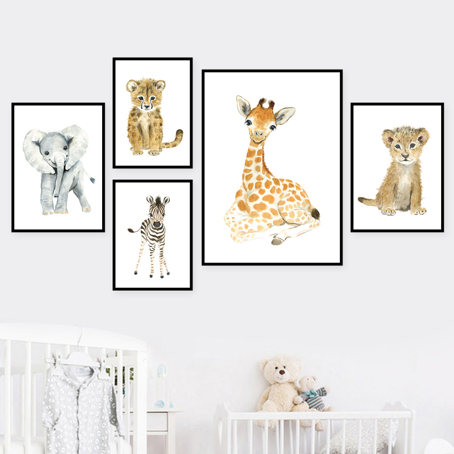 Elefante Volpe Zebra Giraffa L - Baby Nursery Animal Pictures recensione e prezzo