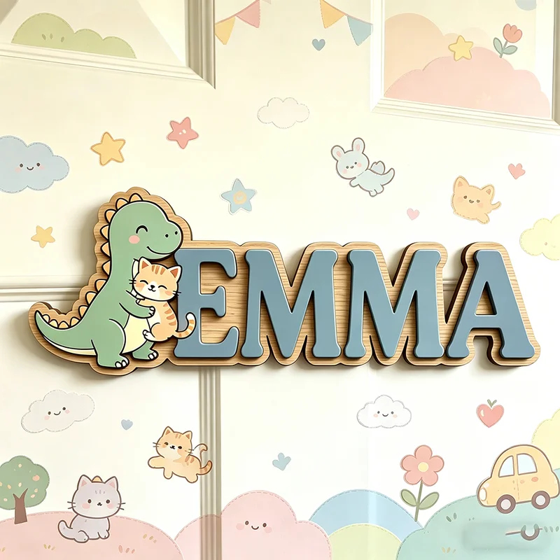Targa Personalizzata con Dinos - Baby Nursery Name Wall Art recensione e prezzo