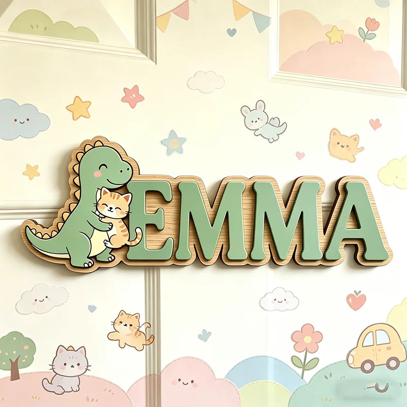 Targa Personalizzata con Dinos - Baby Nursery Name Wall Art recensione e prezzo
