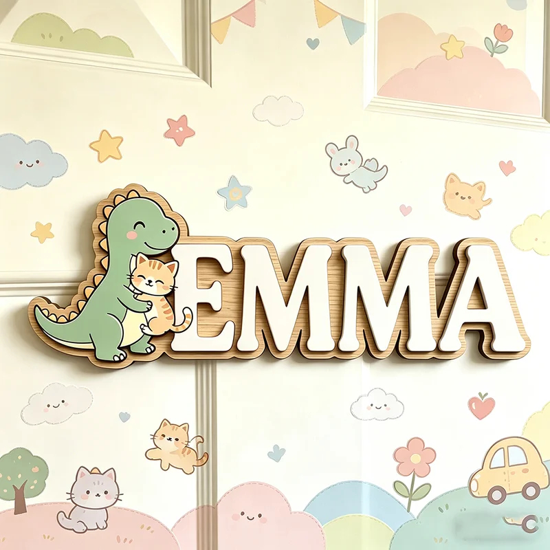 Targa Personalizzata con Dinos - Baby Nursery Name Wall Art recensione e prezzo