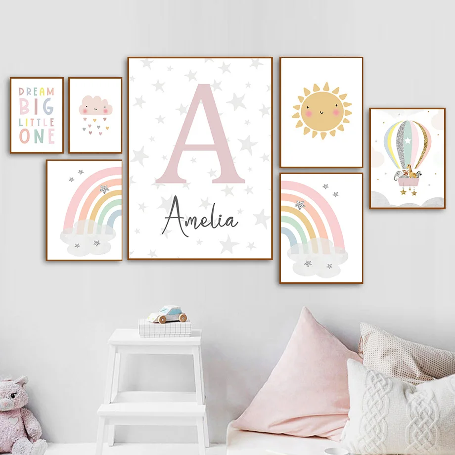 Poster e Stampe Nordiche con G - Baby Nursery Name Wall Art recensione e prezzo