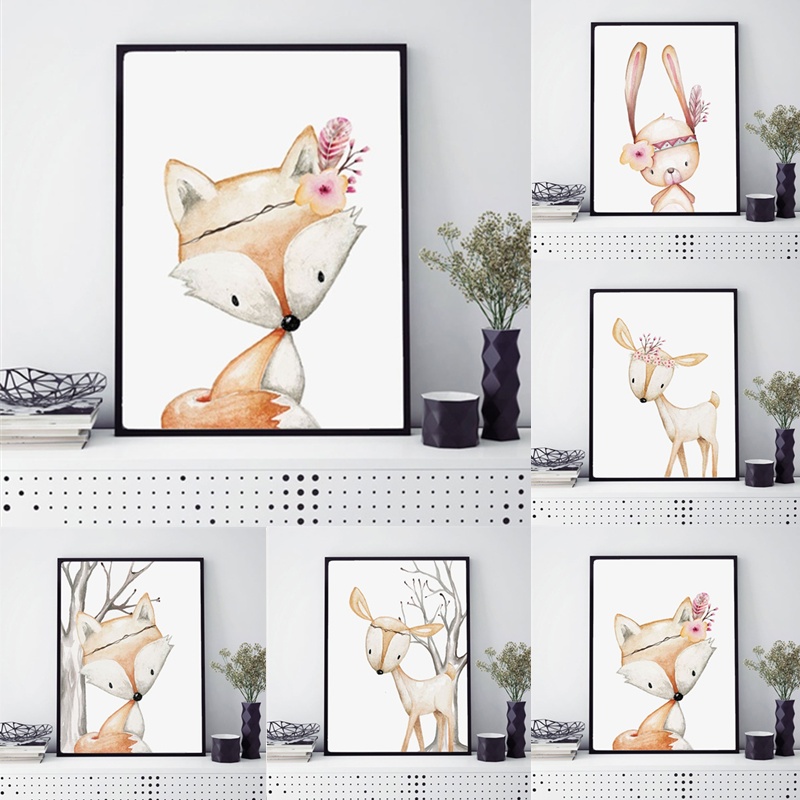 Cartoon Coniglio Poster Volpe  - Baby Nursery Animal Pictures recensione e prezzo