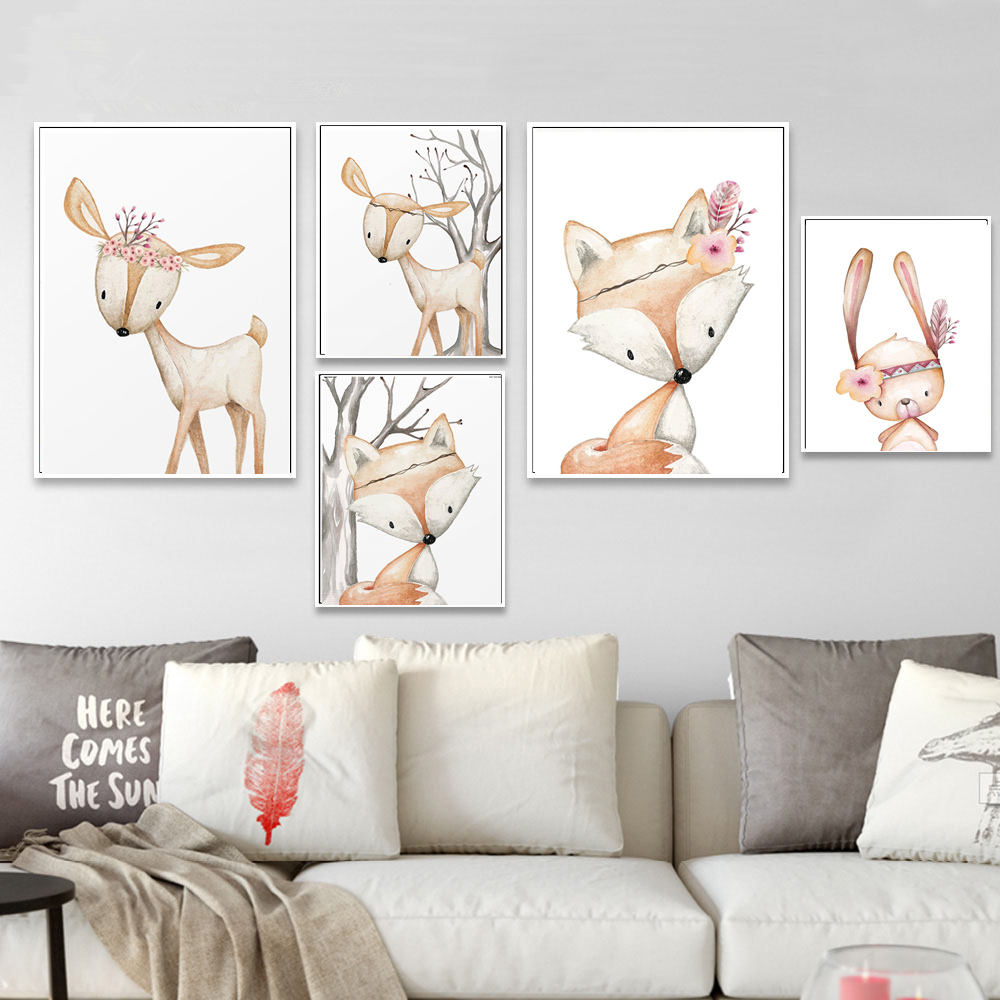 Cartoon Coniglio Poster Volpe  - Baby Nursery Animal Pictures recensione e prezzo