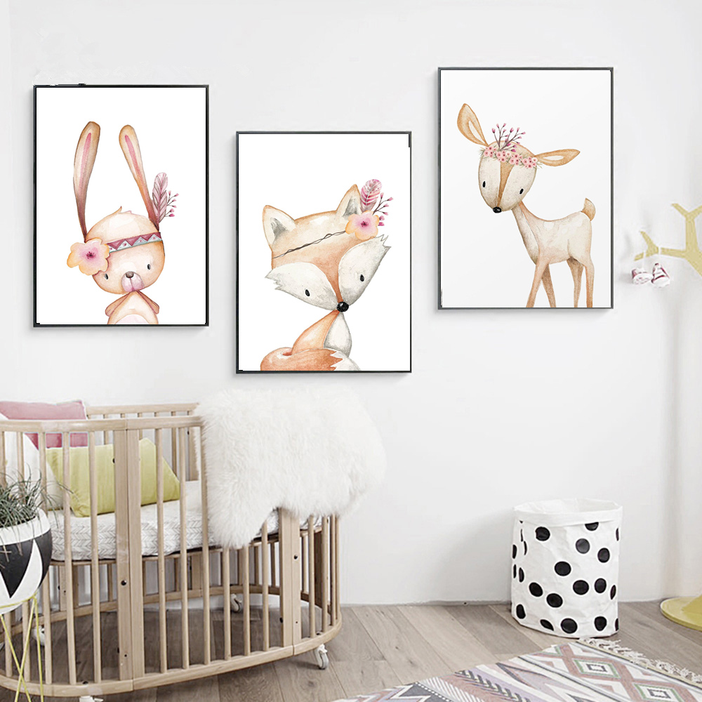Cartoon Coniglio Poster Volpe  - Baby Nursery Animal Pictures recensione e prezzo
