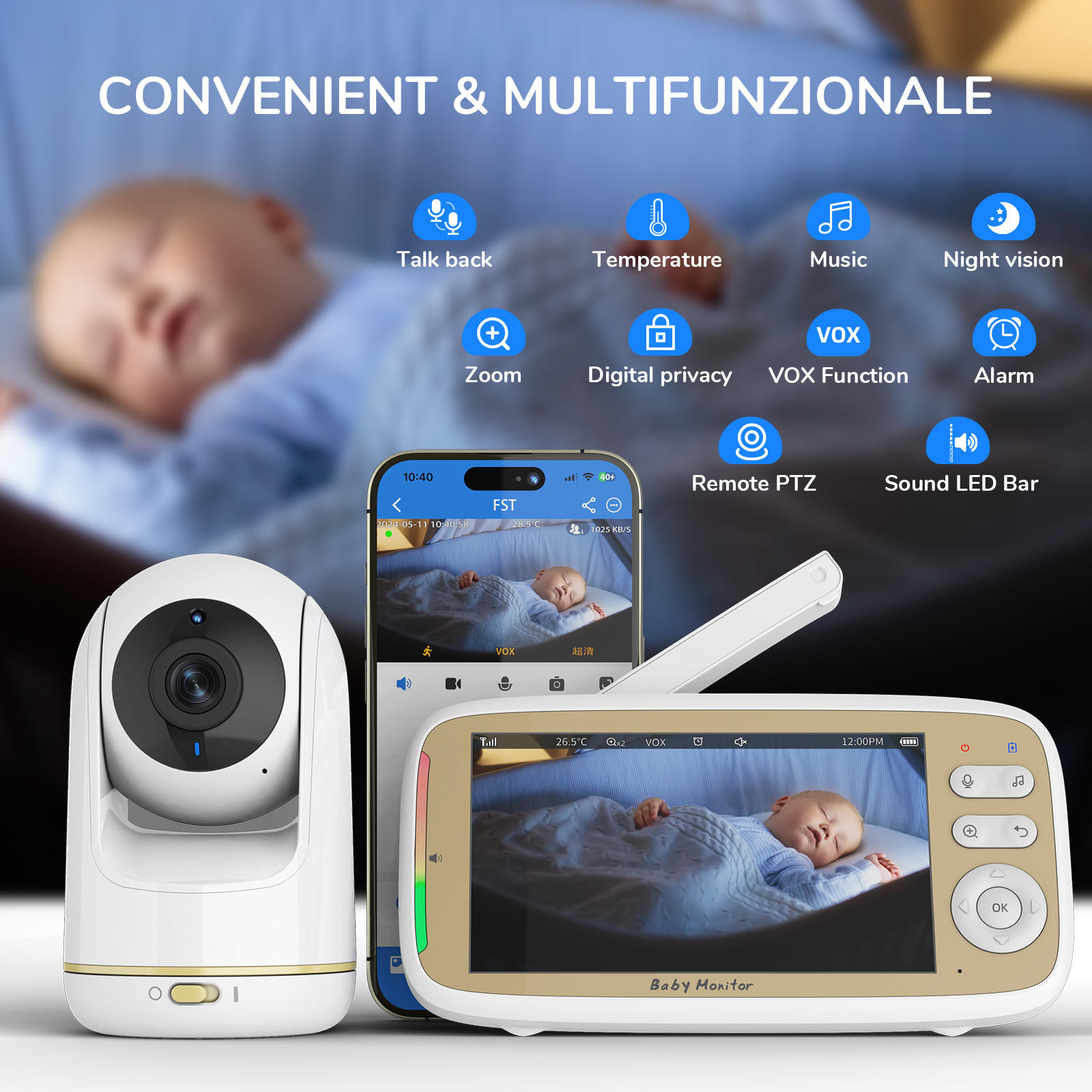 VB803 PRO HD 720P Baby Monitor - Baby Nursery Camera recensione e prezzo
