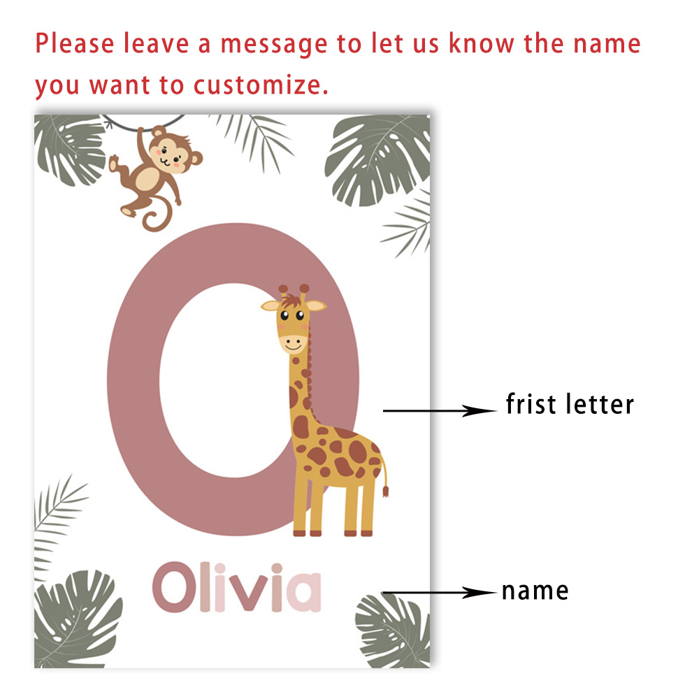 Poster di animali della giungl - Baby Nursery Name Wall Art recensione e prezzo