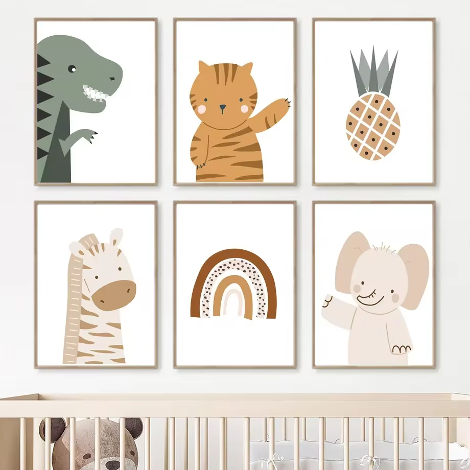 Rainbow Sun Lion Dinosaur Alph - Baby Nursery Animal Pictures recensione e prezzo