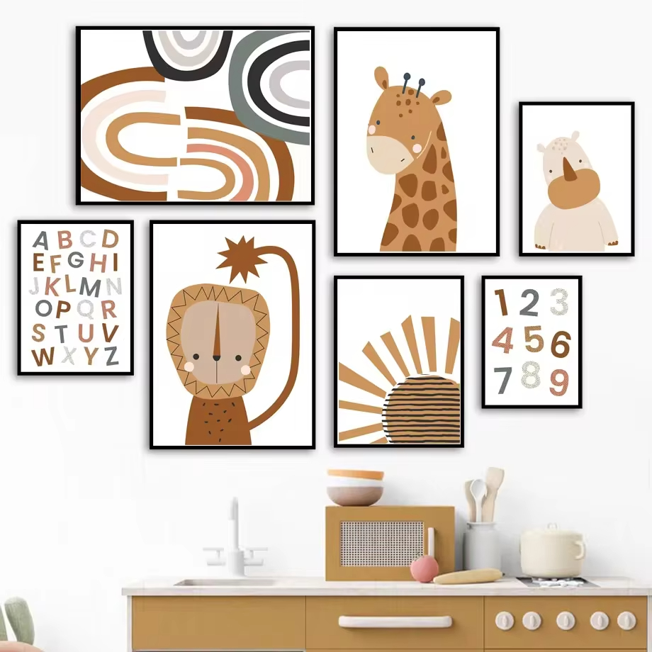 Rainbow Sun Lion Dinosaur Alph - Baby Nursery Animal Pictures recensione e prezzo