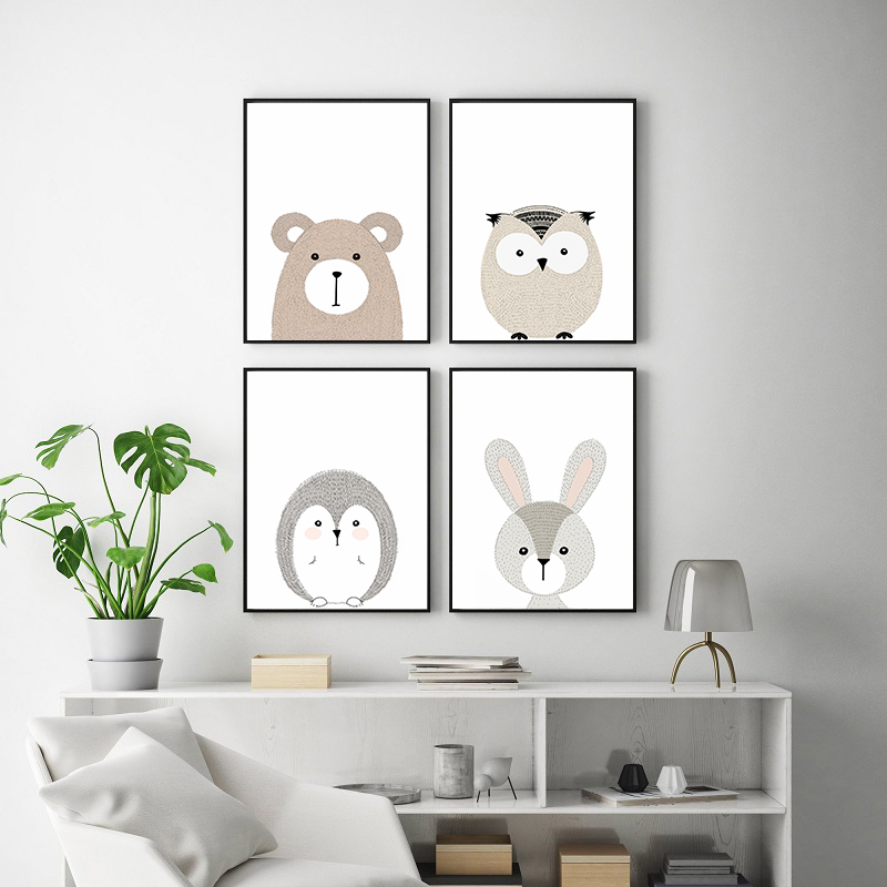 Woodland Cute Animal Cartoon F - Baby Nursery Animal Pictures recensione e prezzo