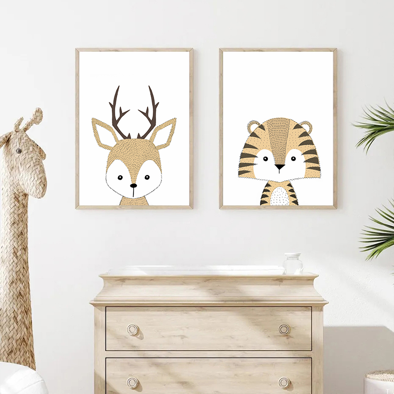 Woodland Cute Animal Cartoon F - Baby Nursery Animal Pictures recensione e prezzo