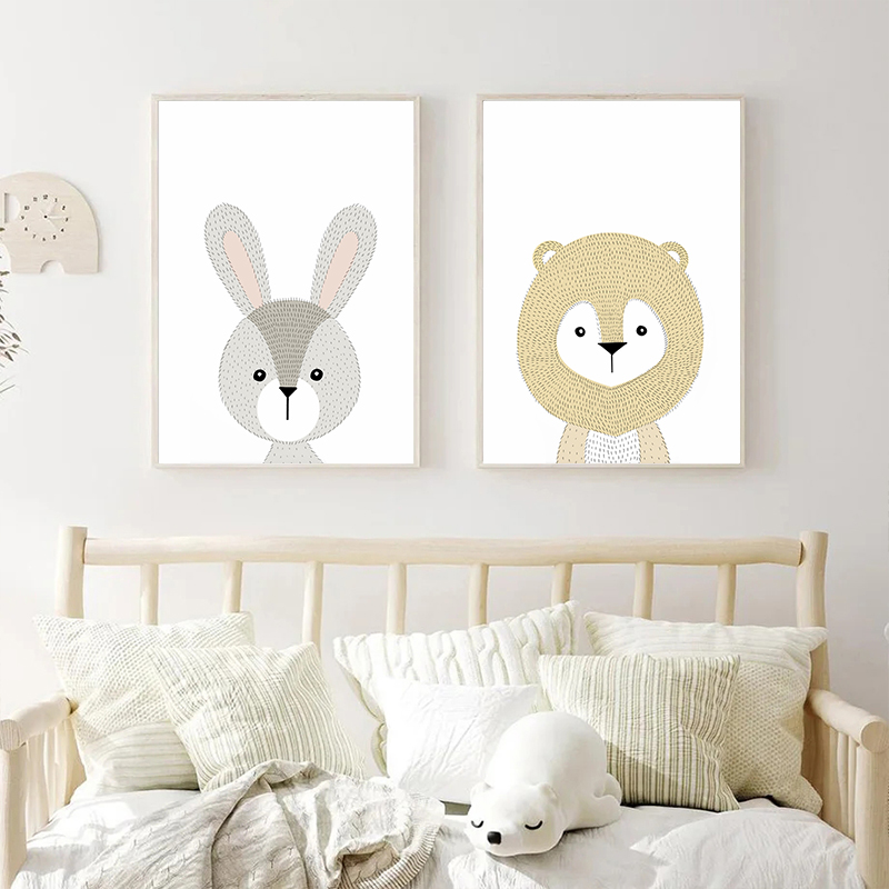 Woodland Cute Animal Cartoon F - Baby Nursery Animal Pictures recensione e prezzo
