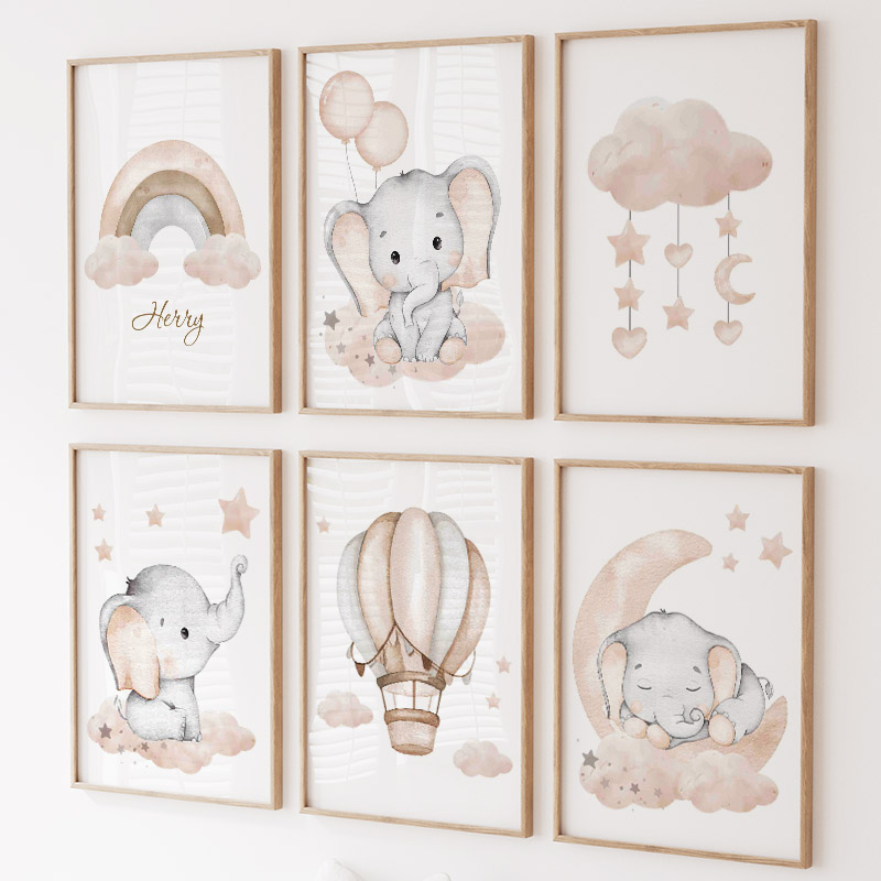 Simpatico elefante palloncino  - Baby Nursery Animal Pictures recensione e prezzo