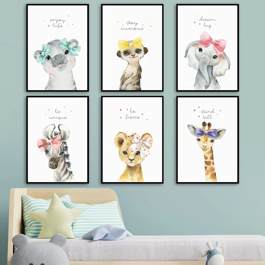 Leone Zebra Giraffa Elefante I - Baby Nursery Animal Pictures recensione e prezzo
