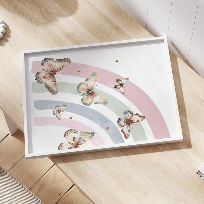 Rosa Arcobaleno Farfalla Nome  - Baby Nursery Name Wall Art recensione e prezzo