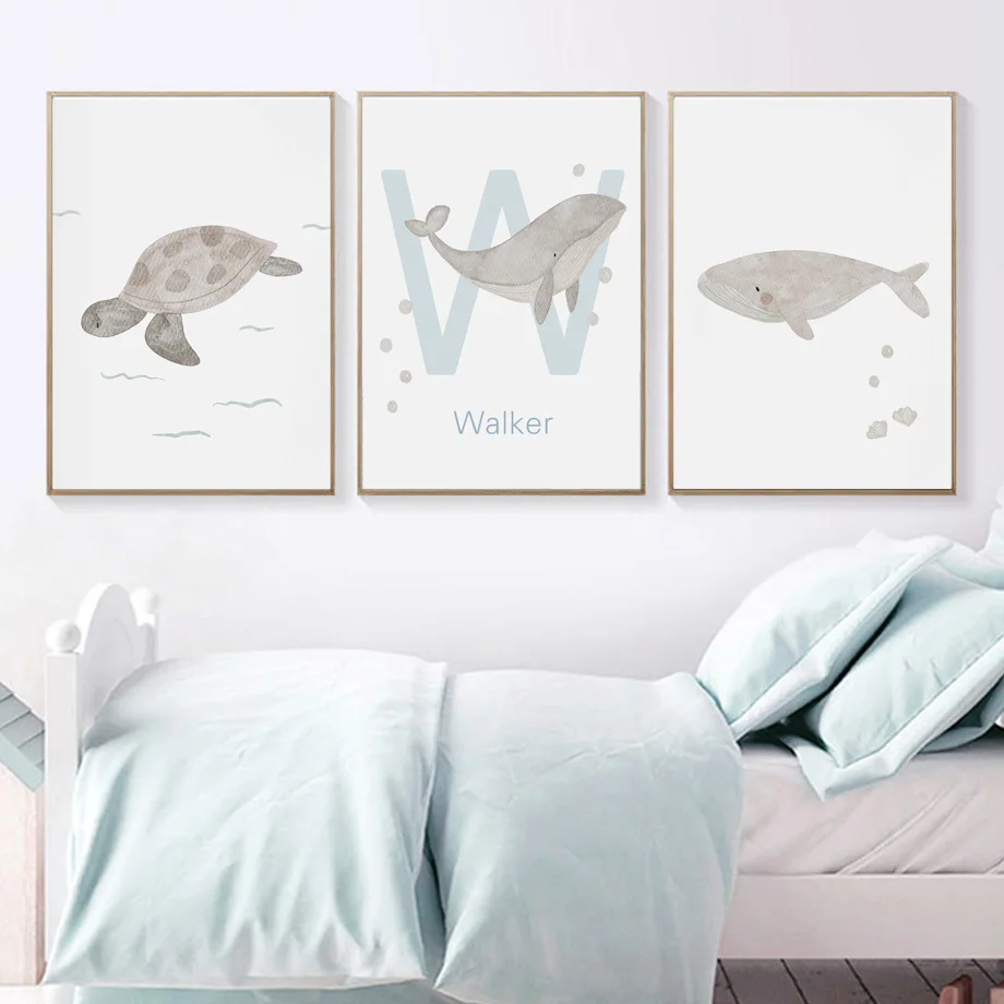 Nome personalizzato Balena Pol - Baby Nursery Name Wall Art recensione e prezzo
