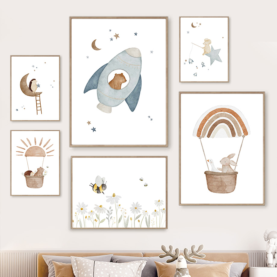 Cartoon Animals Nursery Wall A - Baby Nursery Animal Pictures recensione e prezzo